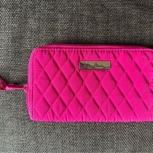 Vera Bradley Fuchsia Quilted Zippered Wallet